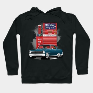 1967 Blue Chevrolet Nova Garage Built Print Hoodie